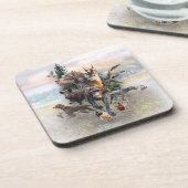 ドイツ語の金髪ポインタ コースター (左側)