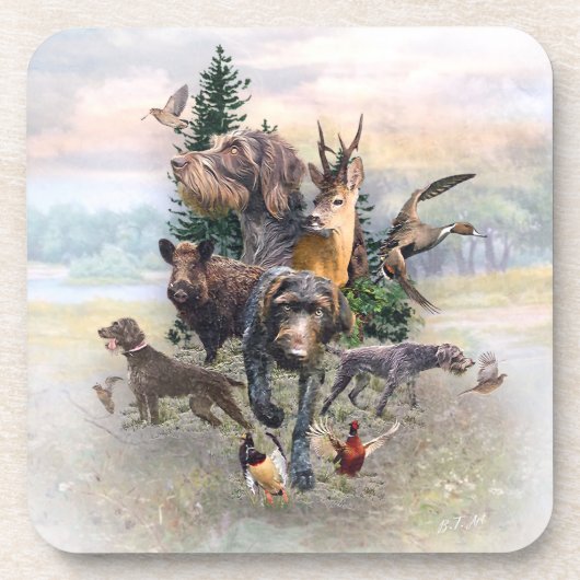 ドイツ語の金髪ポインタ コースター (正面)