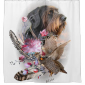 ドイツ語の金髪ポインタ シャワーカーテン (正面)