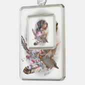 ドイツ語の金髪ポインタ シルバープレートフレームオーナメント (左)