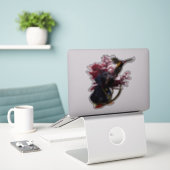 ドイツ語の金髪ポインタ シール (デスク上のノートパソコン)