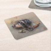 ドイツ語の金髪ポインタ スクエアペーパーコースター (アングル)