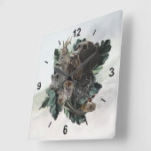 ドイツ語の金髪ポインタ スクエア壁時計 (傾斜)