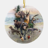 ドイツ語の金髪ポインタ セラミックオーナメント (正面)