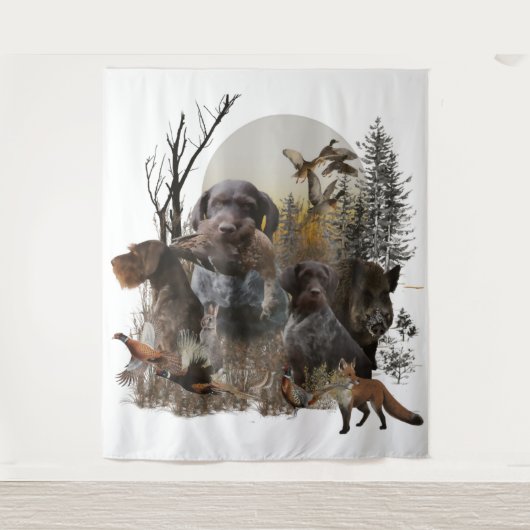 ドイツ語の金髪ポインタ タペストリー (正面)