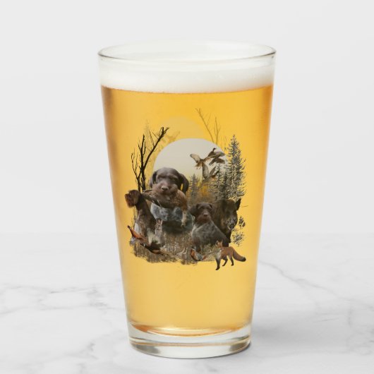 ドイツ語の金髪ポインタ タンブラーグラス (ドリンク裏面)