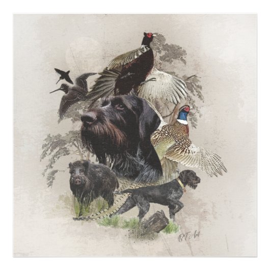 ドイツ語の金髪ポインタ フォトプリント            (正面)