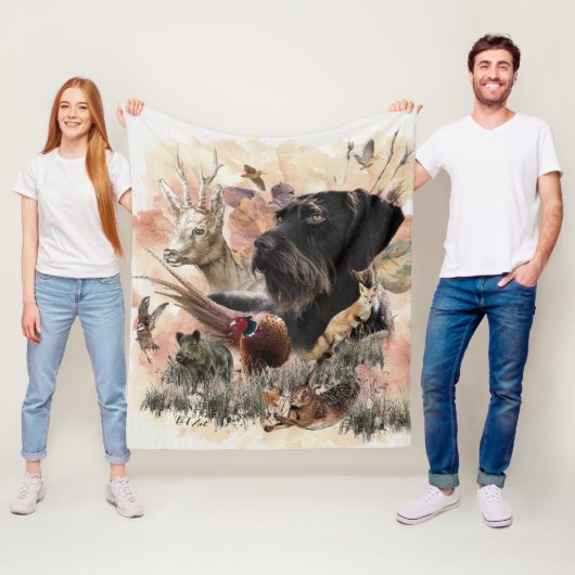 ドイツ語の金髪ポインタ フリースブランケット (インサイチュ)