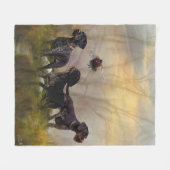 ドイツ語の金髪ポインタ フリースブランケット (正面(横))