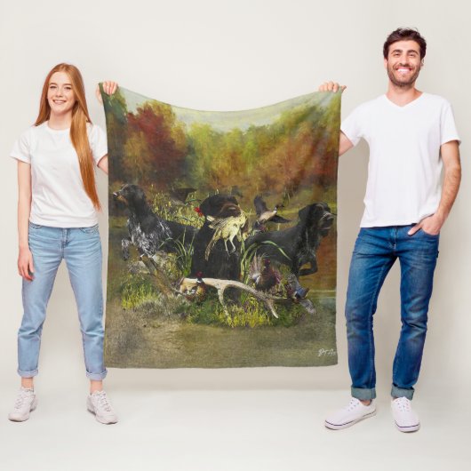 ドイツ語の金髪ポインタ フリースブランケット (インサイチュ)