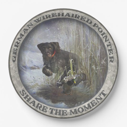 ドイツ語の金髪ポインタ ペーパープレート (正面)