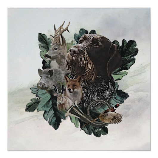 ドイツ語の金髪ポインタ ポスター (正面)