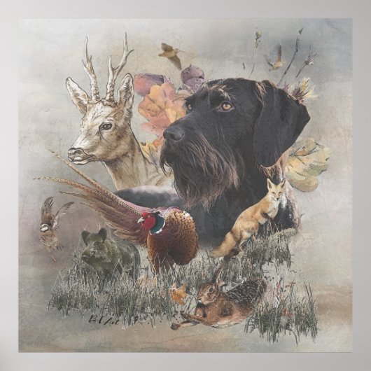 ドイツ語の金髪ポインタ ポスター (正面)