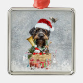 ドイツ語の金髪ポインタ メタルオーナメント (正面)