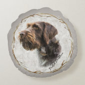 ドイツ語の金髪ポインタ ラウンドクッション (裏面)