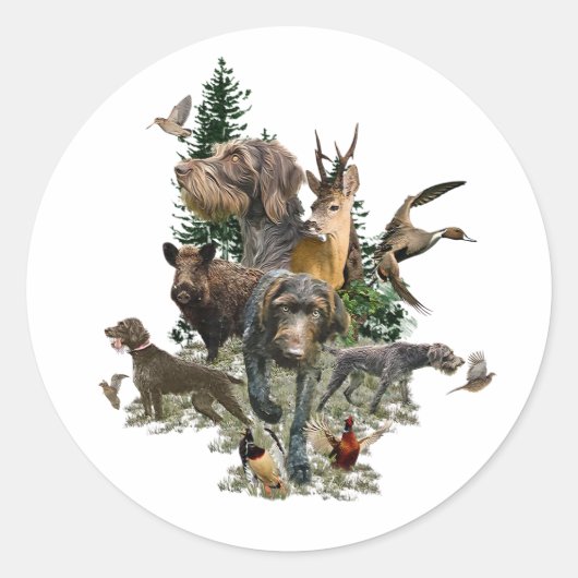 ドイツ語の金髪ポインタ ラウンドシール (正面)