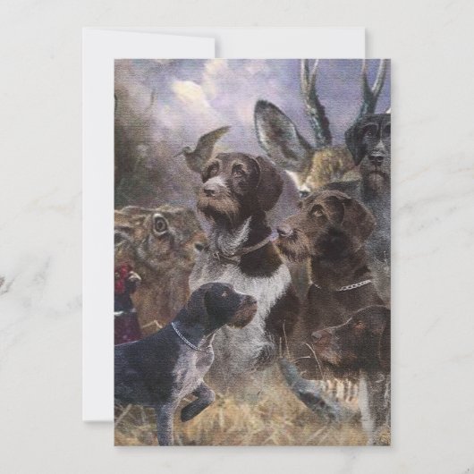 ドイツ語の金髪ポインタ 招待状 (正面)