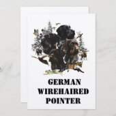 ドイツ語の金髪ポインタ 招待状 (正面/裏面)