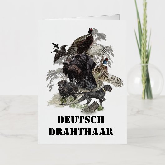 ドイツ語の金髪ポインタ 箔グリーティングカード (正面)