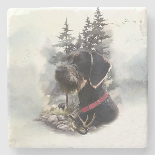 ドイツ語の金髪ポインタ、GWP ストーンコースター (正面)