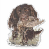 ドイツ語の長髪のポインタ シール (正面)