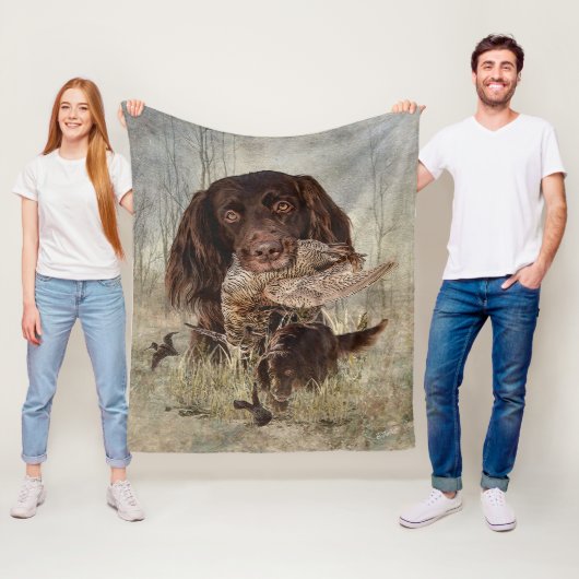 ドイツ語の長髪のポインタ フリースブランケット (インサイチュ)