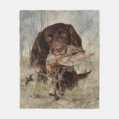 ドイツ語の長髪のポインタ フリースブランケット (正面)