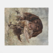 ドイツ語の長髪のポインタ フリースブランケット (正面(横))