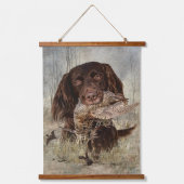 ドイツ語の長髪のポインタ 吊り下げ型タペストリー (正面)