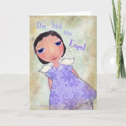 ドイツ語のdu bistのein Engel (天使です) カード (正面)