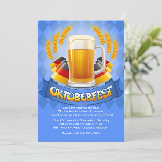 ドイツ語はオクトーバーフェストの招待状を着色します 招待状 (スタンド正面)