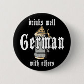 ドイツ語は他とオクトーバーフェストをよく飲みます 缶バッジ (正面)