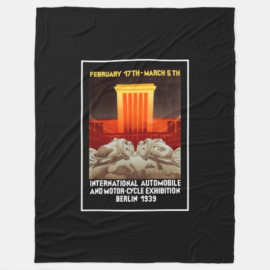 ドイツ語アールデコ自動表示 フリースブランケット (正面)