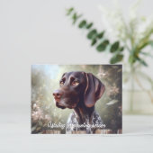 ドイツ語ショートエアーポインタ待ち ポストカード (スタンド正面)