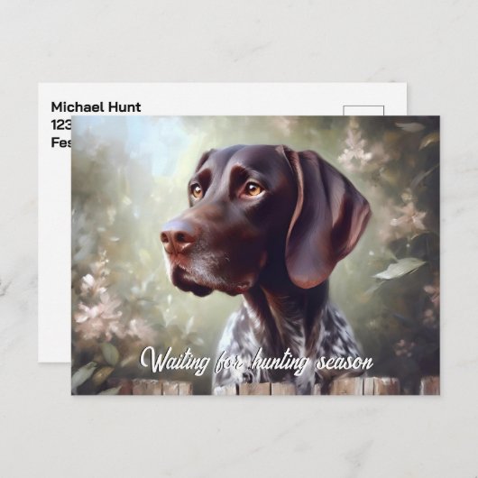 ドイツ語ショートエアーポインタ待ち ポストカード (正面/裏面)