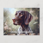 ドイツ語ショートエアーポインタ待ち ポストカード (正面)