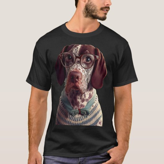 ドイツ語ショートエアーポインタGSPママパパ Tシャツ (正面)
