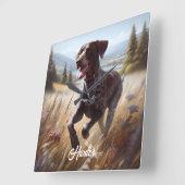 ドイツ語ショートエア走ポインタ スクエア壁時計 (傾斜)