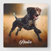 ドイツ語ショートエア走ポインタ スクエア壁時計 (正面)