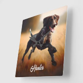 ドイツ語ショートエア走ポインタ スクエア壁時計 (傾斜)