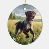 ドイツ語ショートエア走ポインタ セラミックオーナメント (左)