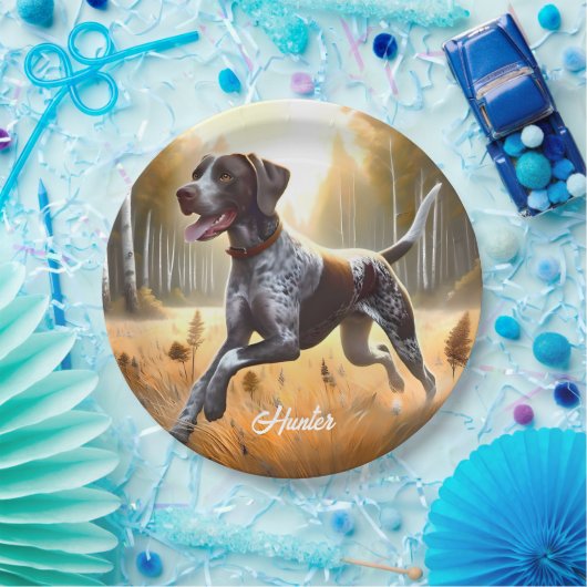 ドイツ語ショートエア走ポインタ ペーパープレート (パーティー)