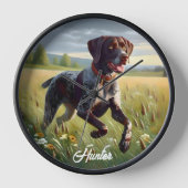 ドイツ語ショートエア走ポインタ 壁時計 (正面)