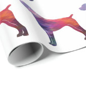 ドイツ語ショートポインターシルエットパープル ラッピングペーパー (ロールコーナー)