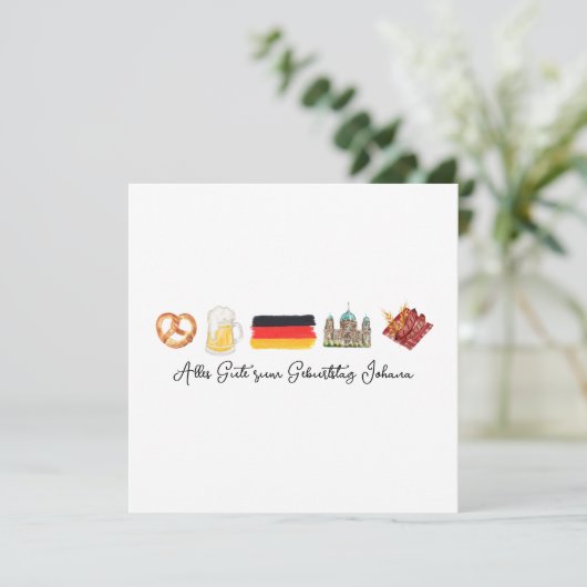 ドイツ語ハッピーバースデーカード、アレグテズムゲブルスト シーズンカード (スタンド正面)