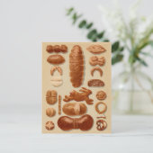 ドイツ語パンイラストレーションヴィンテージクックブック ポストカード (スタンド正面)