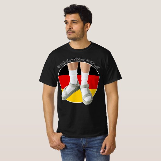 ドイツ語ファッション味ホワイトソックサンダルステレオタイプ Tシャツ (正面フル)