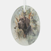 ドイツ語ポインタ ガラスオーナメント (正面左)