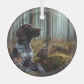 ドイツ語ポインタ ガラスオーナメント (正面)