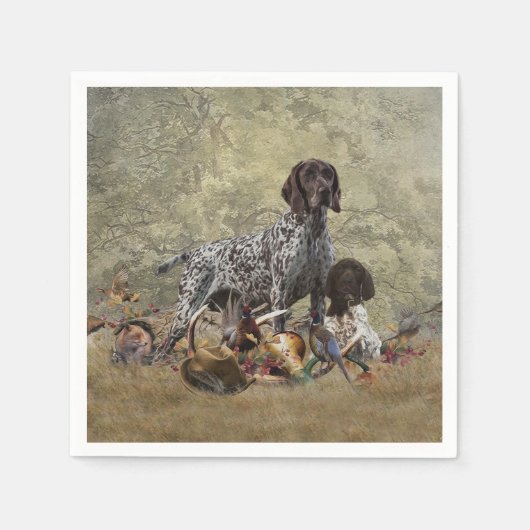 ドイツ語ポインタ スタンダードカクテルナプキン (正面)